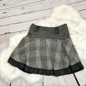 Vintage Venelli plaid/faux leather skirt sz 38